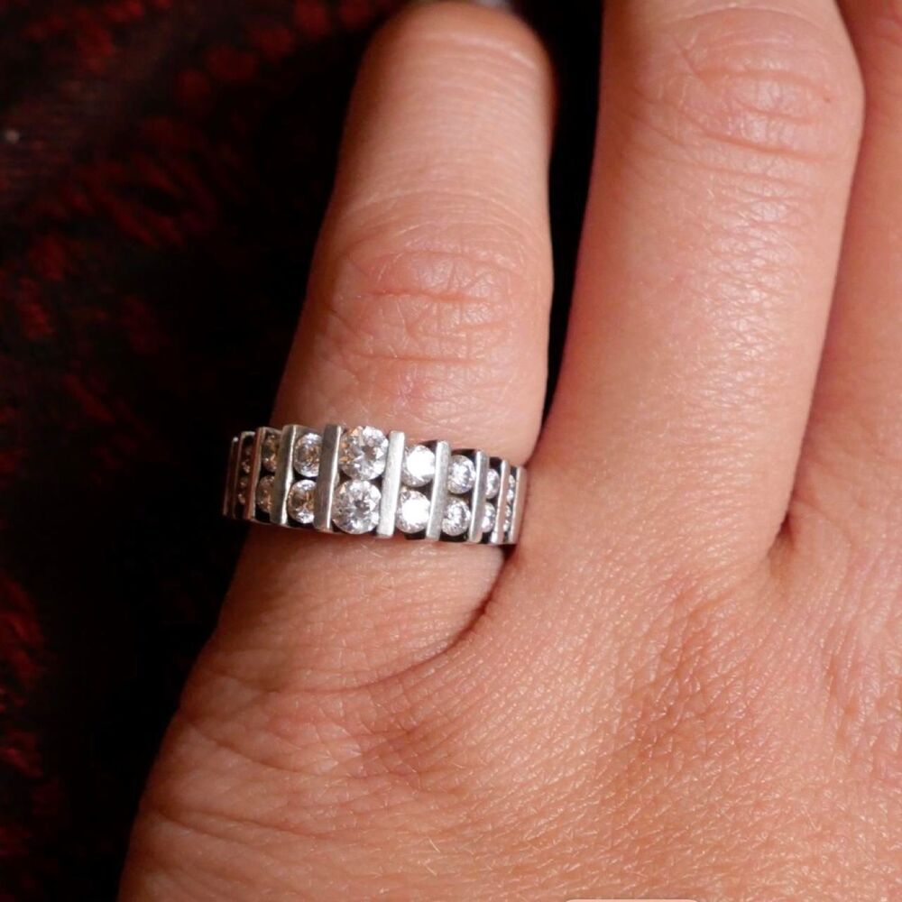 925 Sterling and CZ sparkle ring